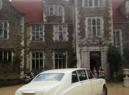 Classic White Daimler wedding car in Woking